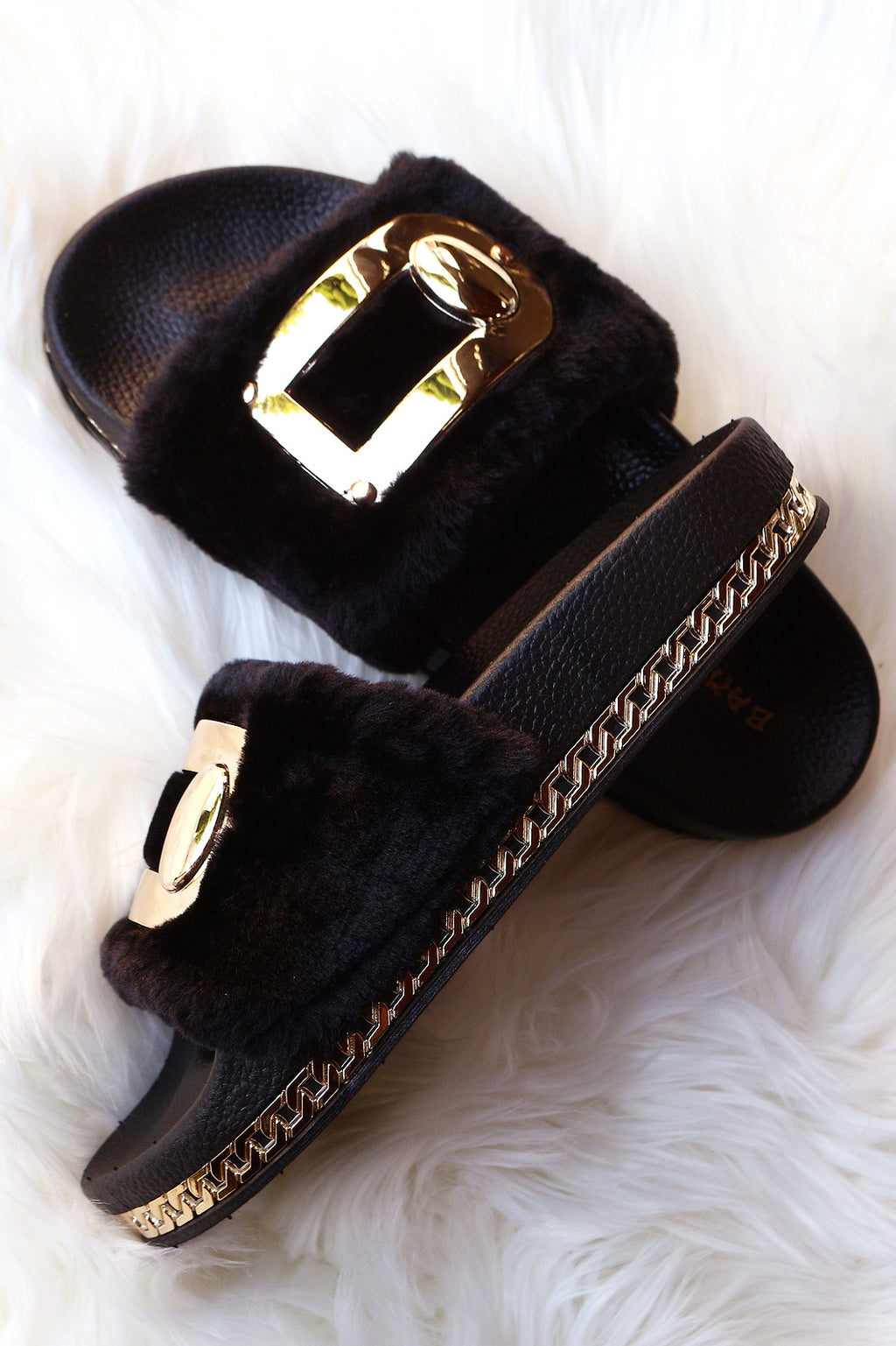 Gold Link Chain Slippers