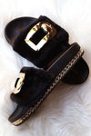 Gold Link Chain Slippers