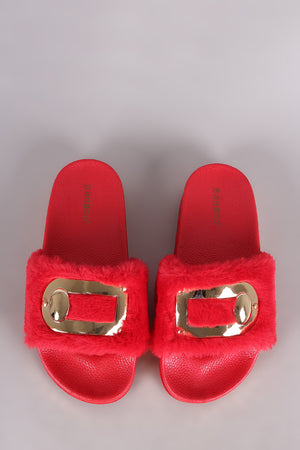 Gold Link Chain Slippers