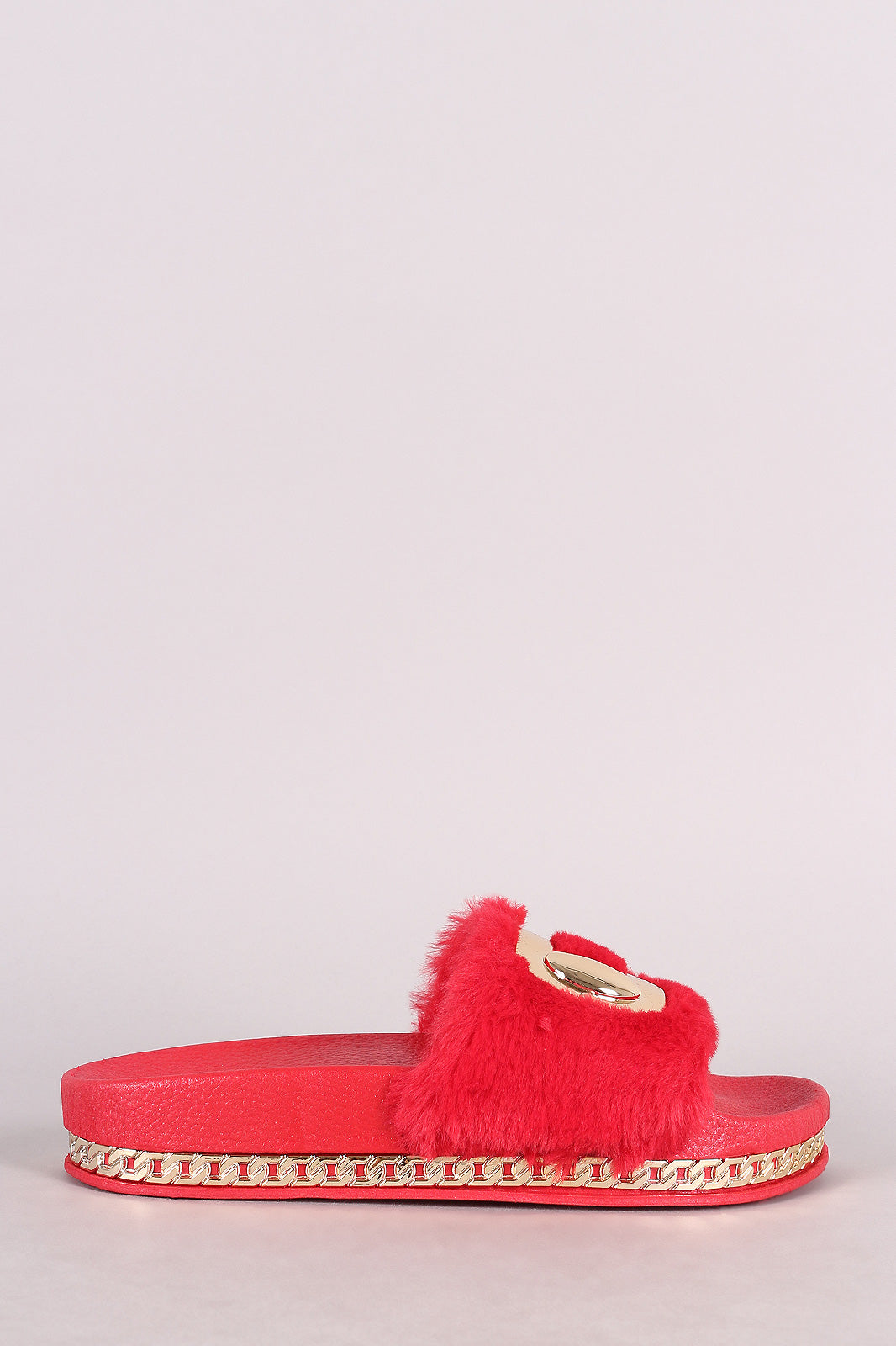 Gold Link Chain Slippers