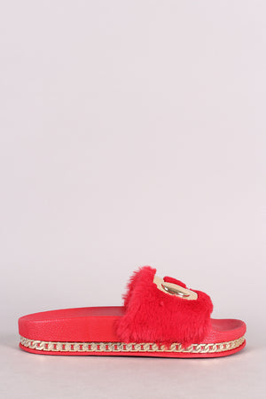 Gold Link Chain Slippers