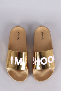 Im Shook Metallic Slippers